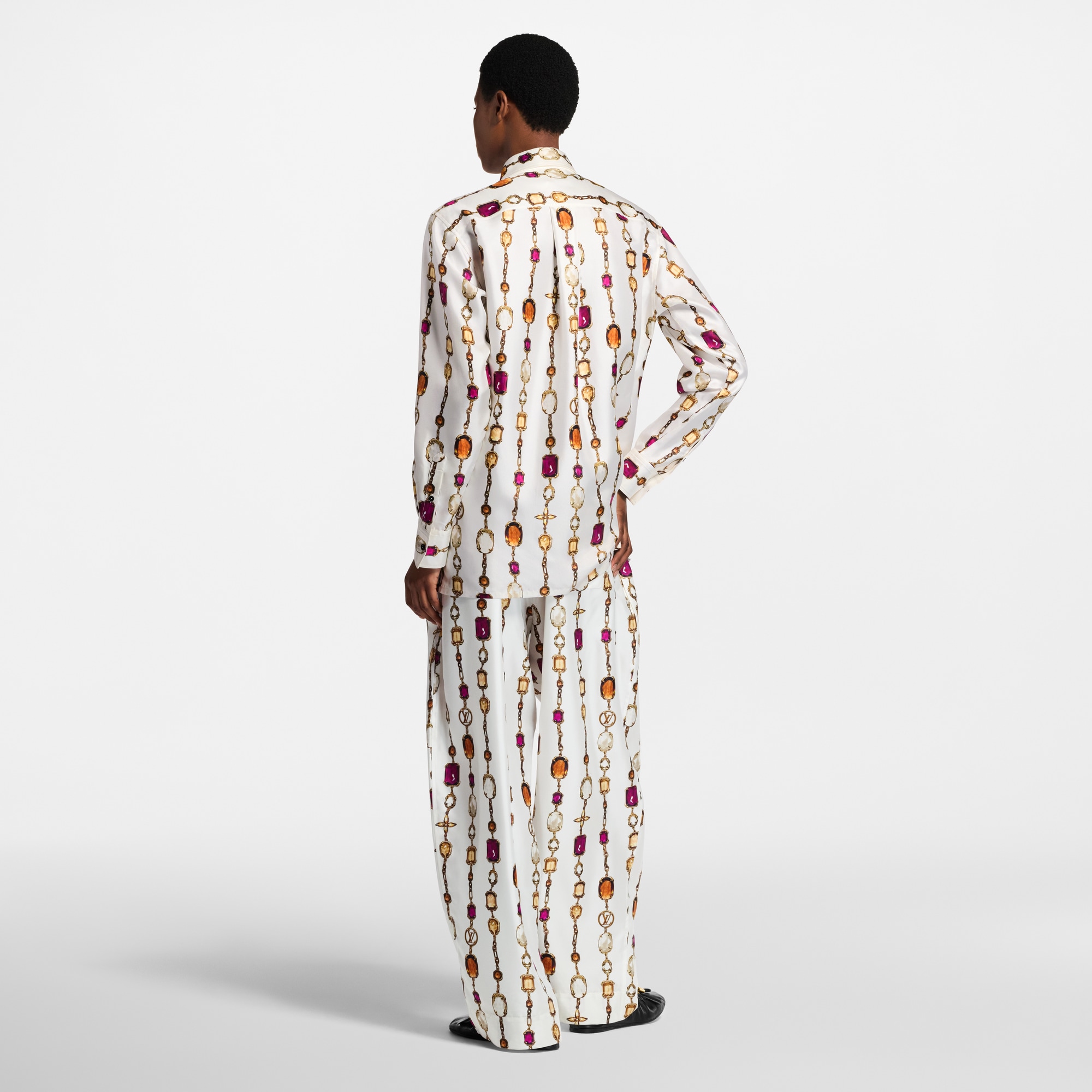 Pantalon de pyjama à imprimé collier  Femme Prêt-à-porter Pantalons | LOUIS VUITTON (Zoom produit)