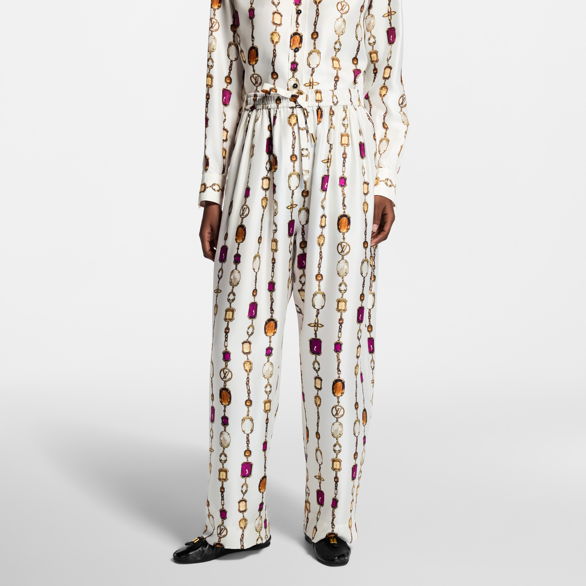 Pantalon de pyjama à imprimé collier  Femme Prêt-à-porter Pantalons | LOUIS VUITTON (Zoom produit)