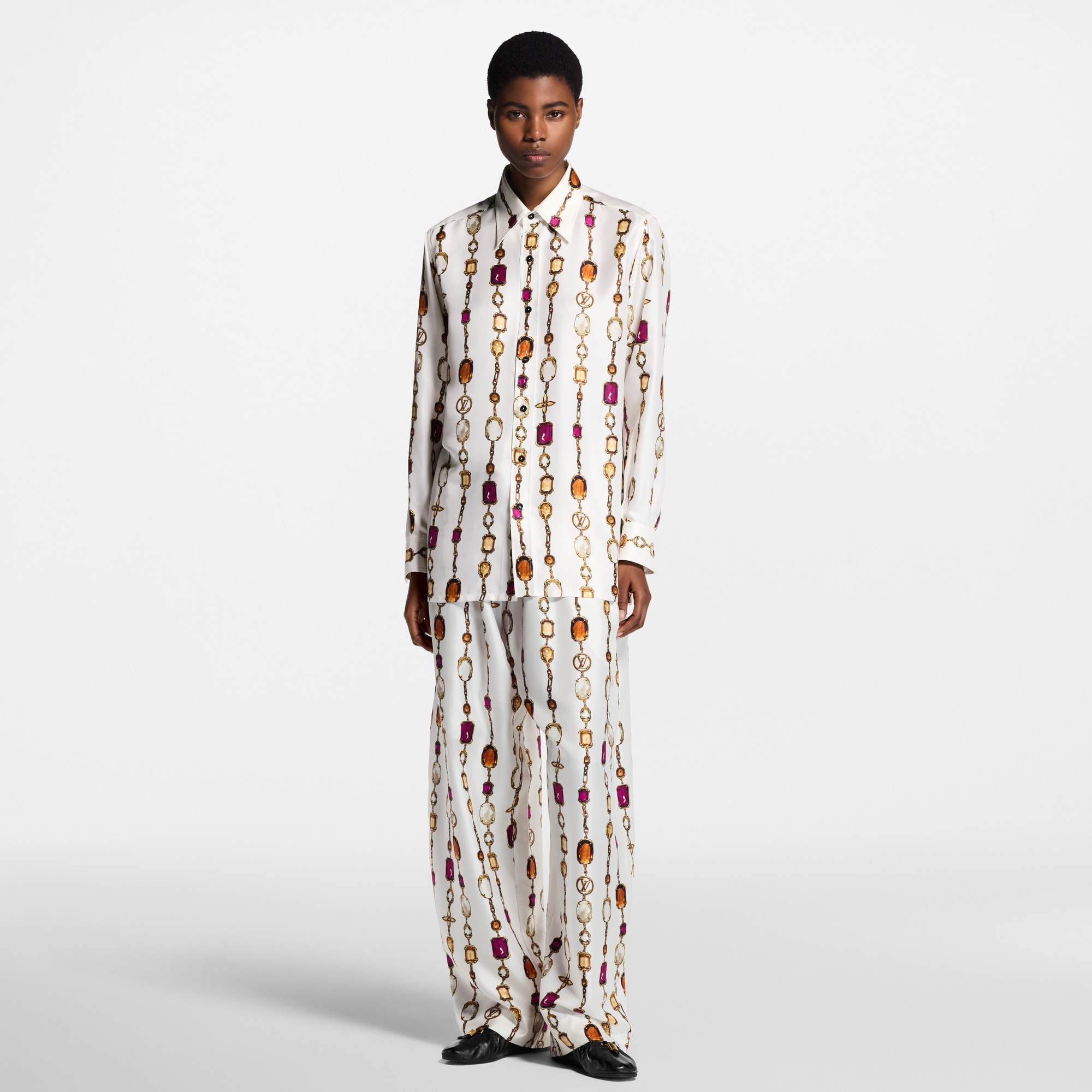 Pantalon de pyjama à imprimé collier  Femme Prêt-à-porter Pantalons | LOUIS VUITTON (Zoom produit)