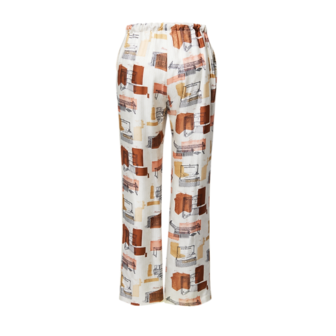 Pantalon de pyjama à imprimé malle Femme Prêt-à-porter Pantalons et shorts | LOUIS VUITTON (Zoom produit)