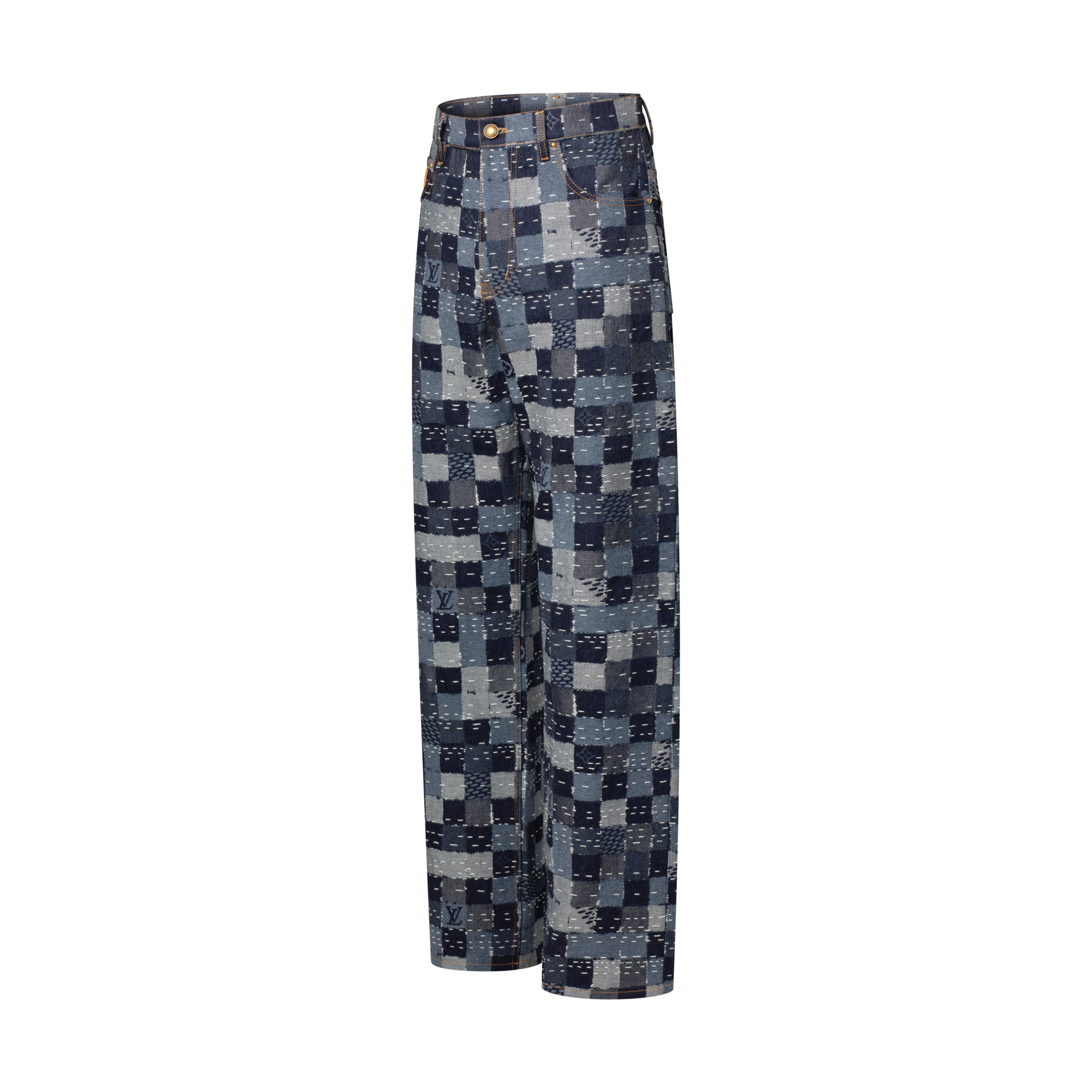 Pantalon droit Damier en denim  Homme Prêt-à-porter Pièces en denim | LOUIS VUITTON (Zoom produit)