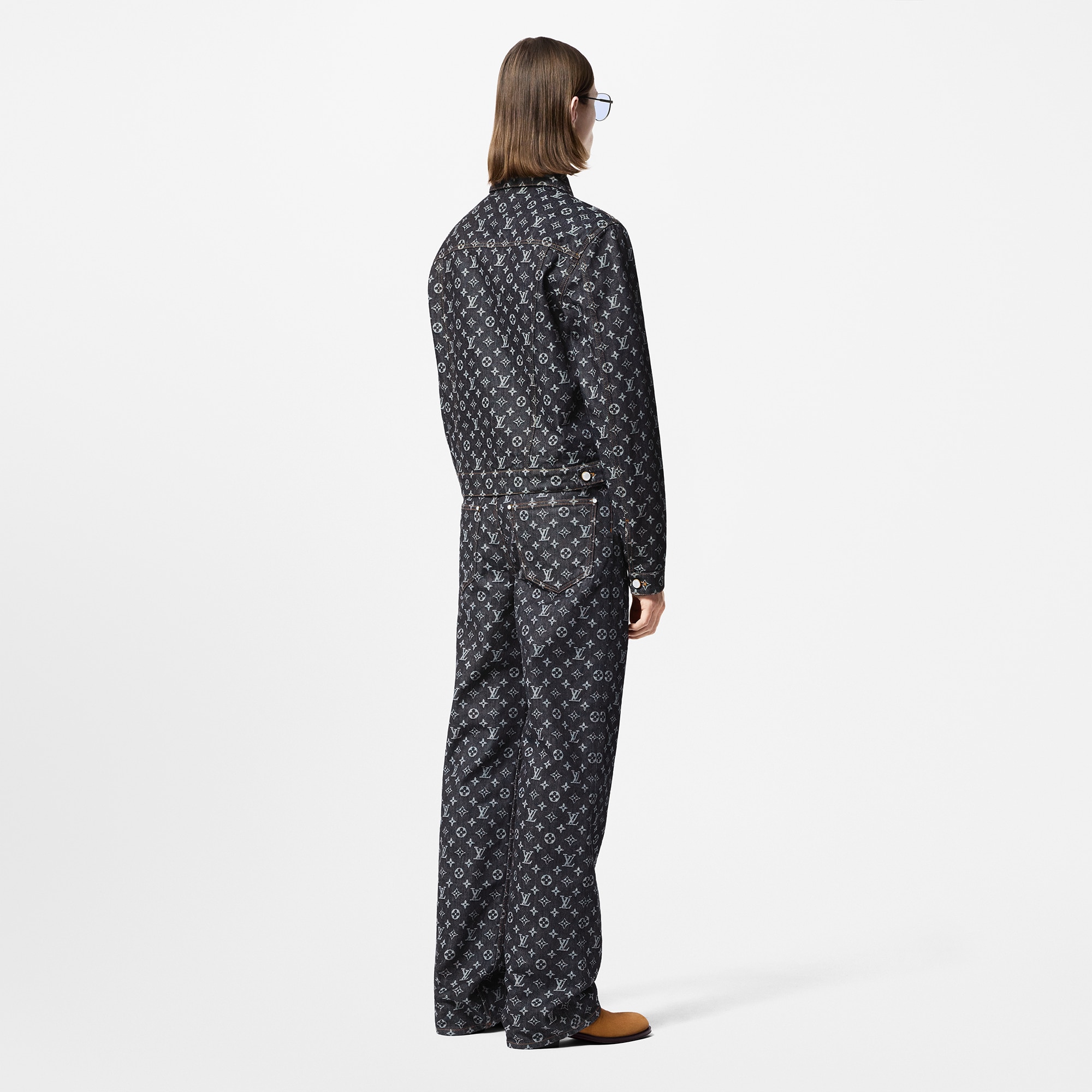 Pantalon droit Monogram Jacquard en denim  Homme Prêt-à-porter Pièces en denim | LOUIS VUITTON (Zoom produit)