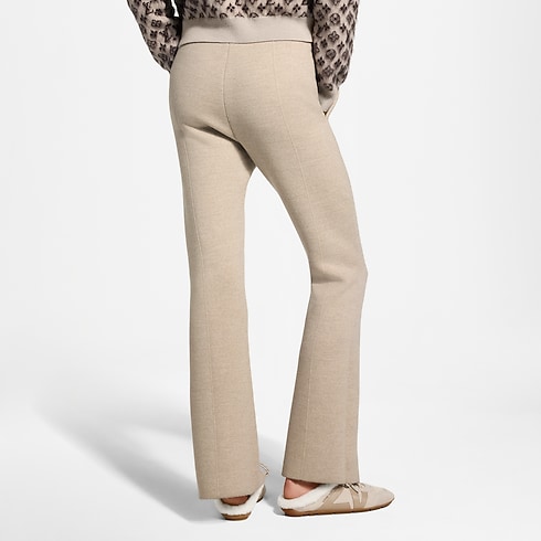 Pantalon en maille à ourlet fendu à détails Monogram Femme Nouveautés Femme } | LOUIS VUITTON (Zoom produit)