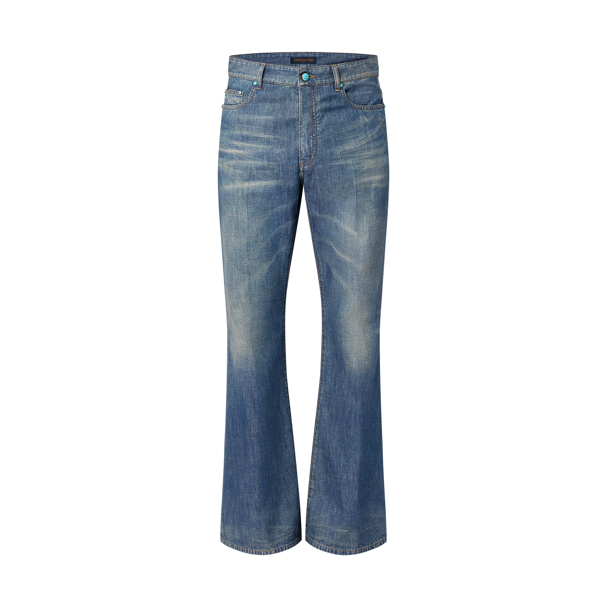 Pantalon évasé ornementé en chambray de coton  Homme Discontinued Product Obs 12 | LOUIS VUITTON (Zoom produit)
