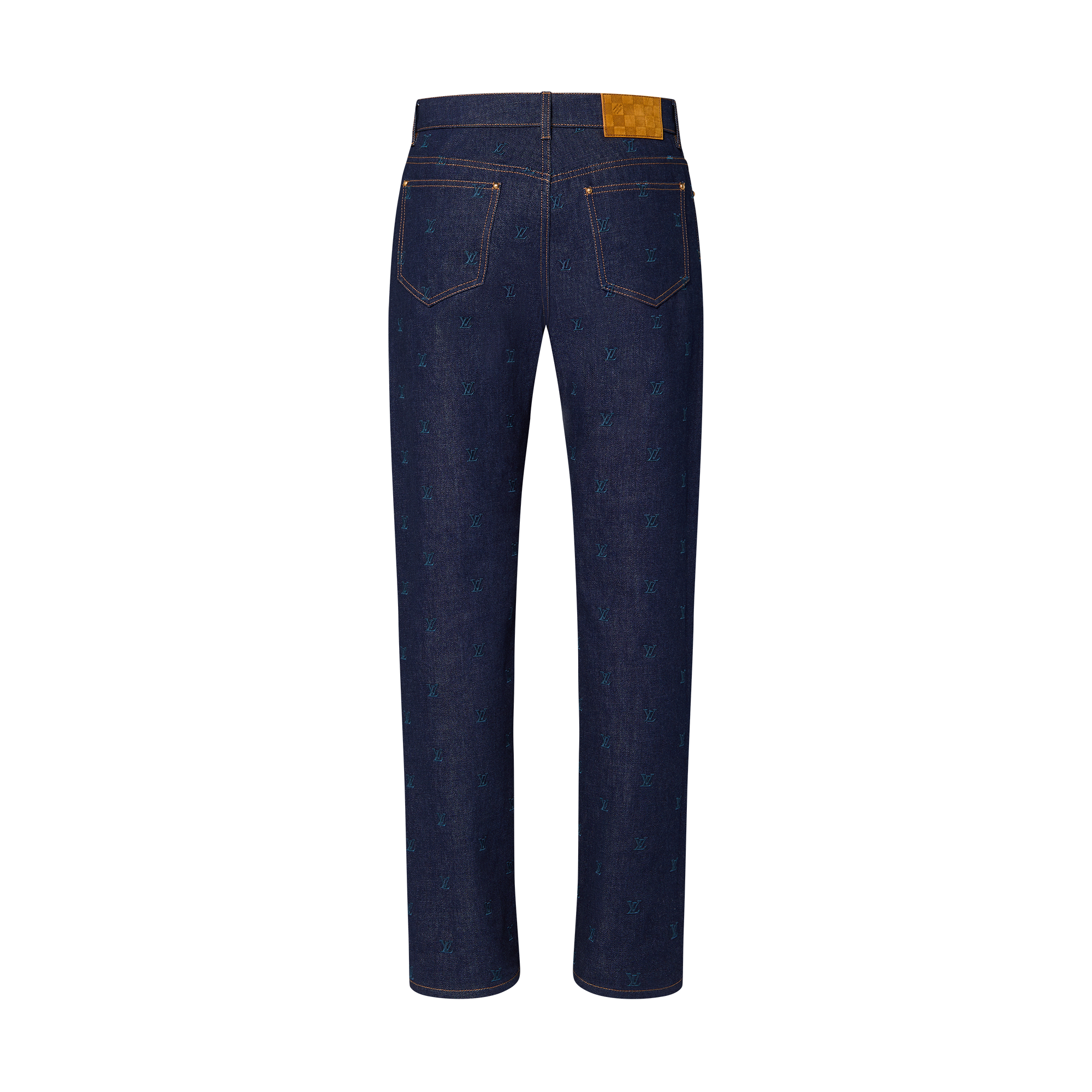 Pantalon LV Blason brodé en denim  Homme Prêt-à-porter Pièces en denim | LOUIS VUITTON (Zoom produit)