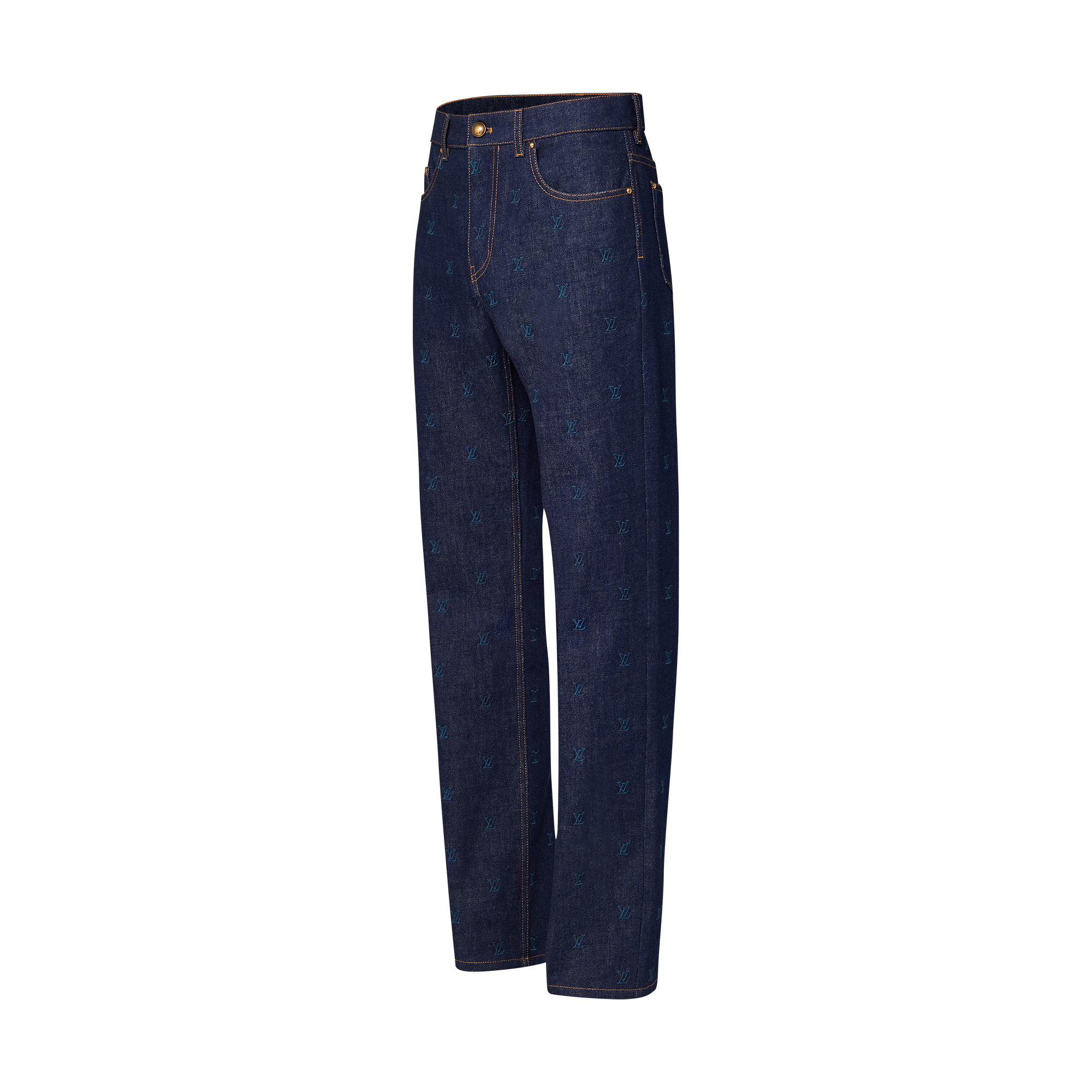 Pantalon LV Blason brodé en denim  Homme Prêt-à-porter Pièces en denim | LOUIS VUITTON (Zoom produit)