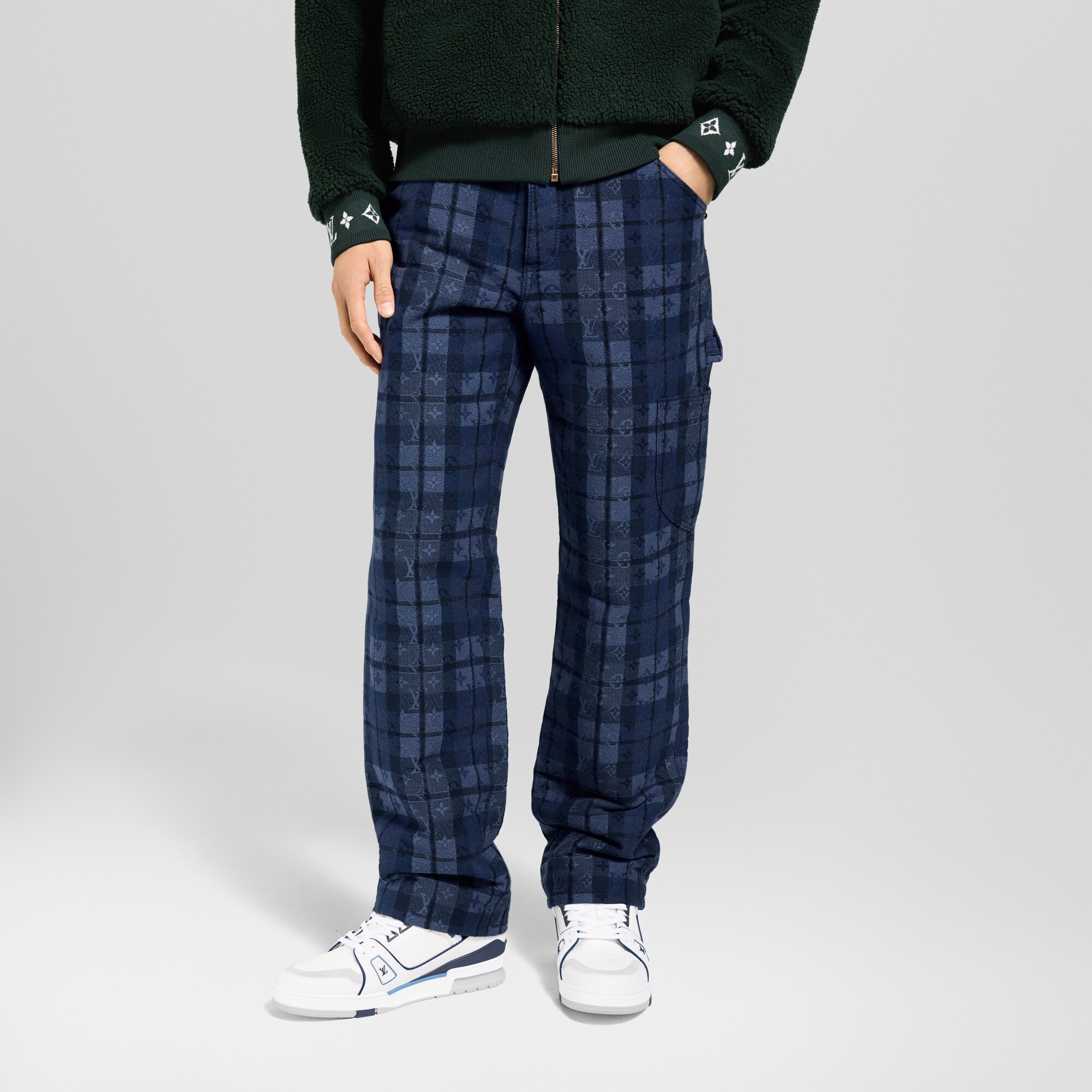 Pantalon Monogram Tartan en denim  Homme Prêt-à-porter Pièces en denim | LOUIS VUITTON (Zoom produit)