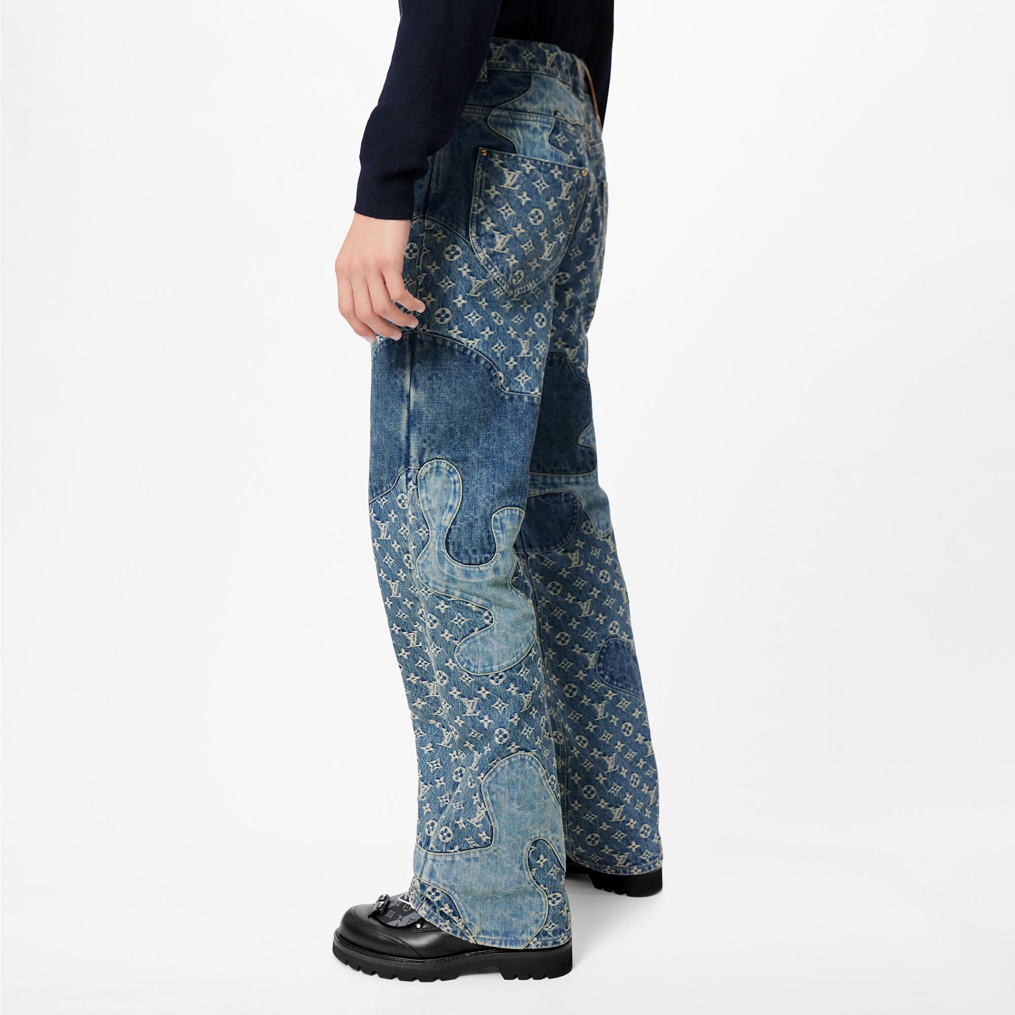 Pantalon patchwork en denim Monogram 
