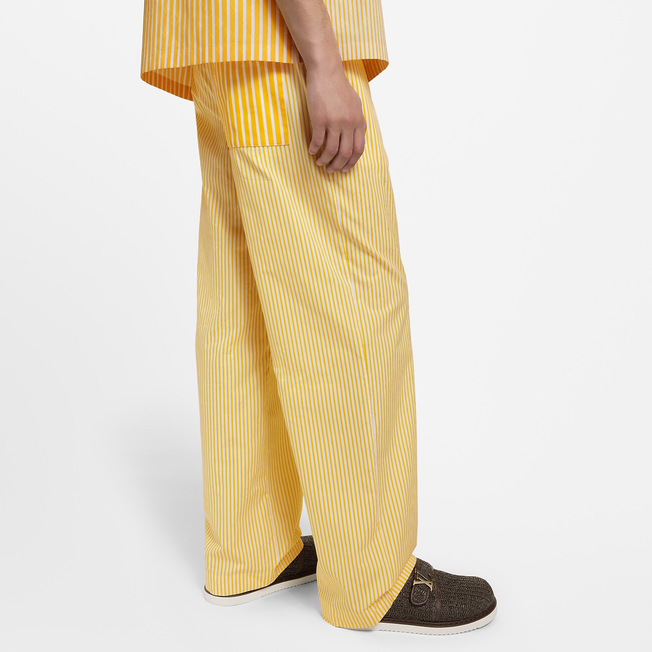 Pantalon taille élastique à rayures et Monogram - Prêt-à-porter de luxe