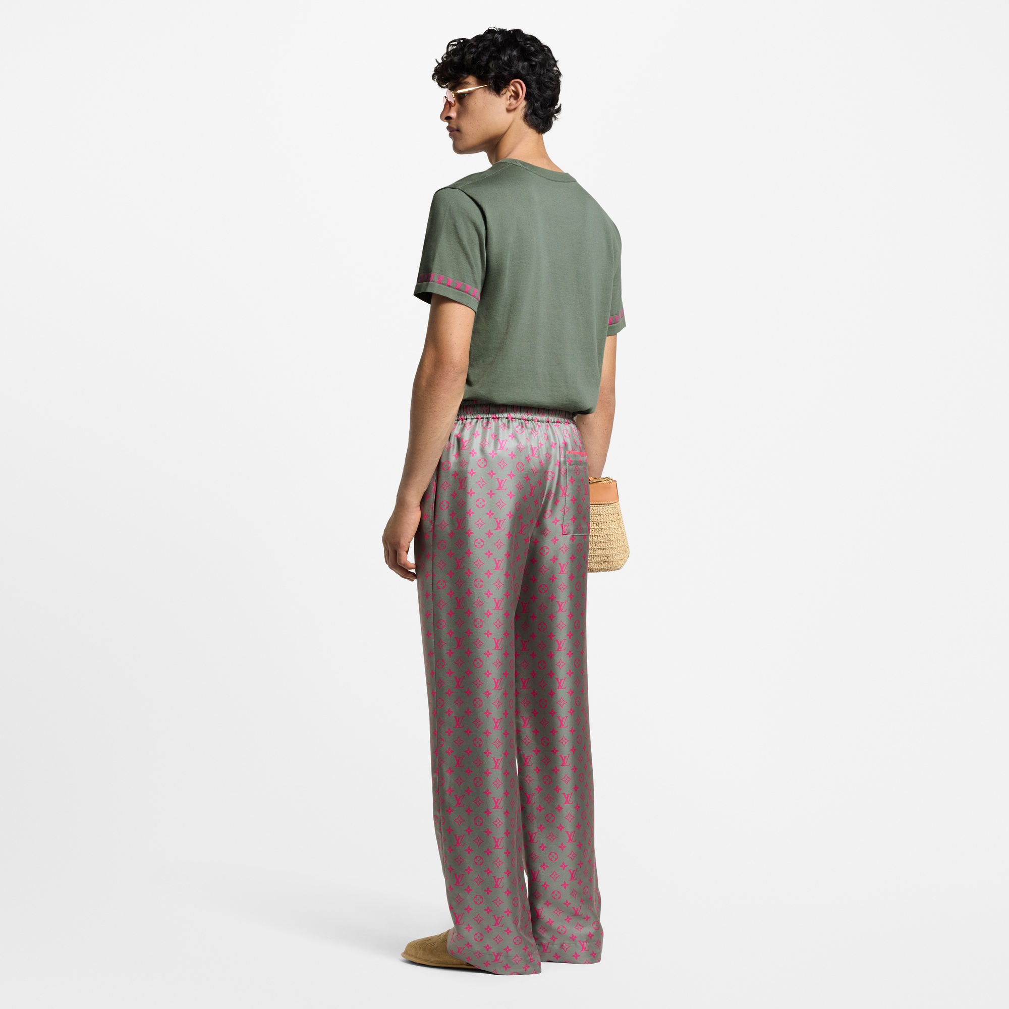 Pantalon taille élastique en soie Monogram  Homme Prêt-à-porter Pantalons | LOUIS VUITTON (Zoom produit)