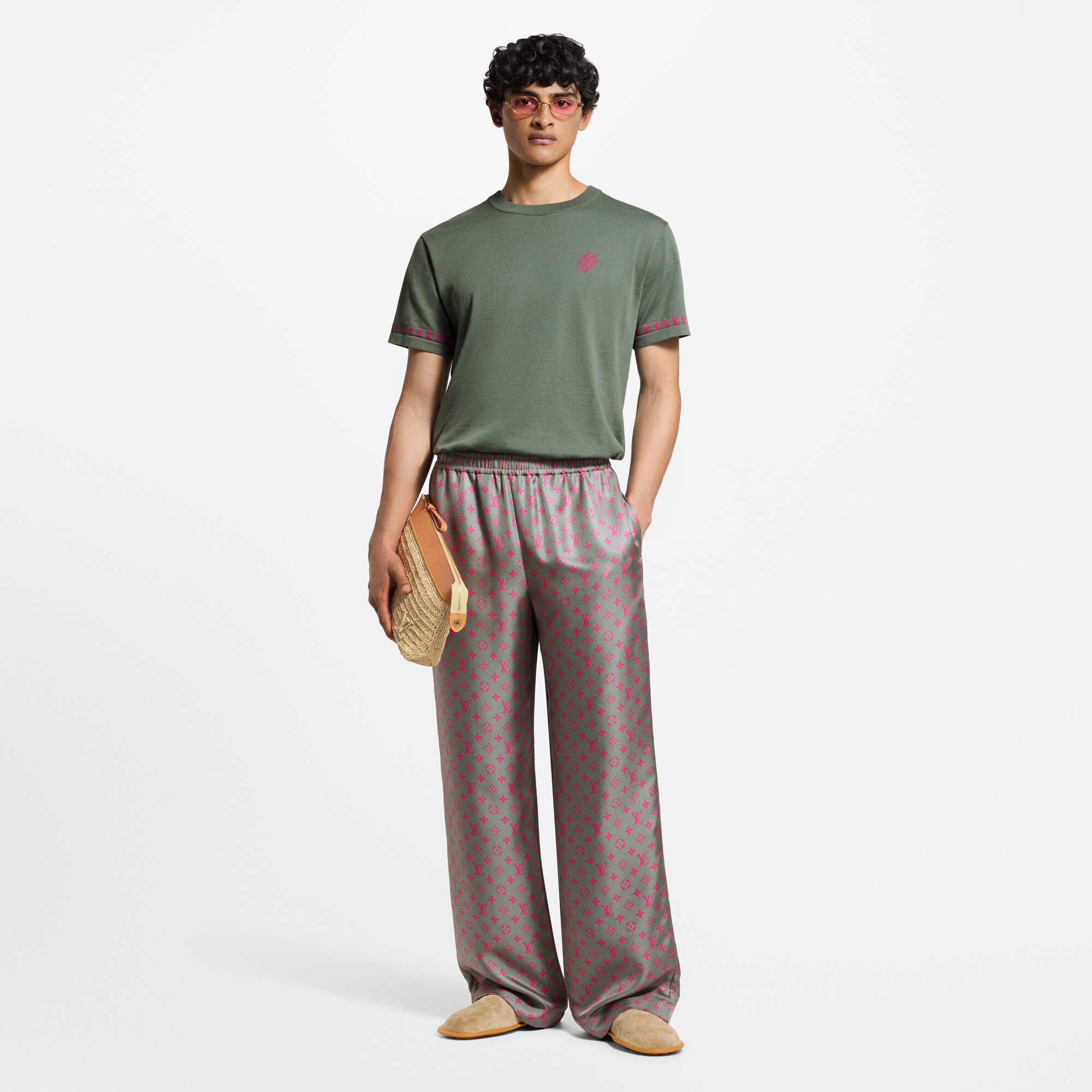 Pantalon taille élastique en soie Monogram  Homme Prêt-à-porter Pantalons | LOUIS VUITTON (Zoom produit)