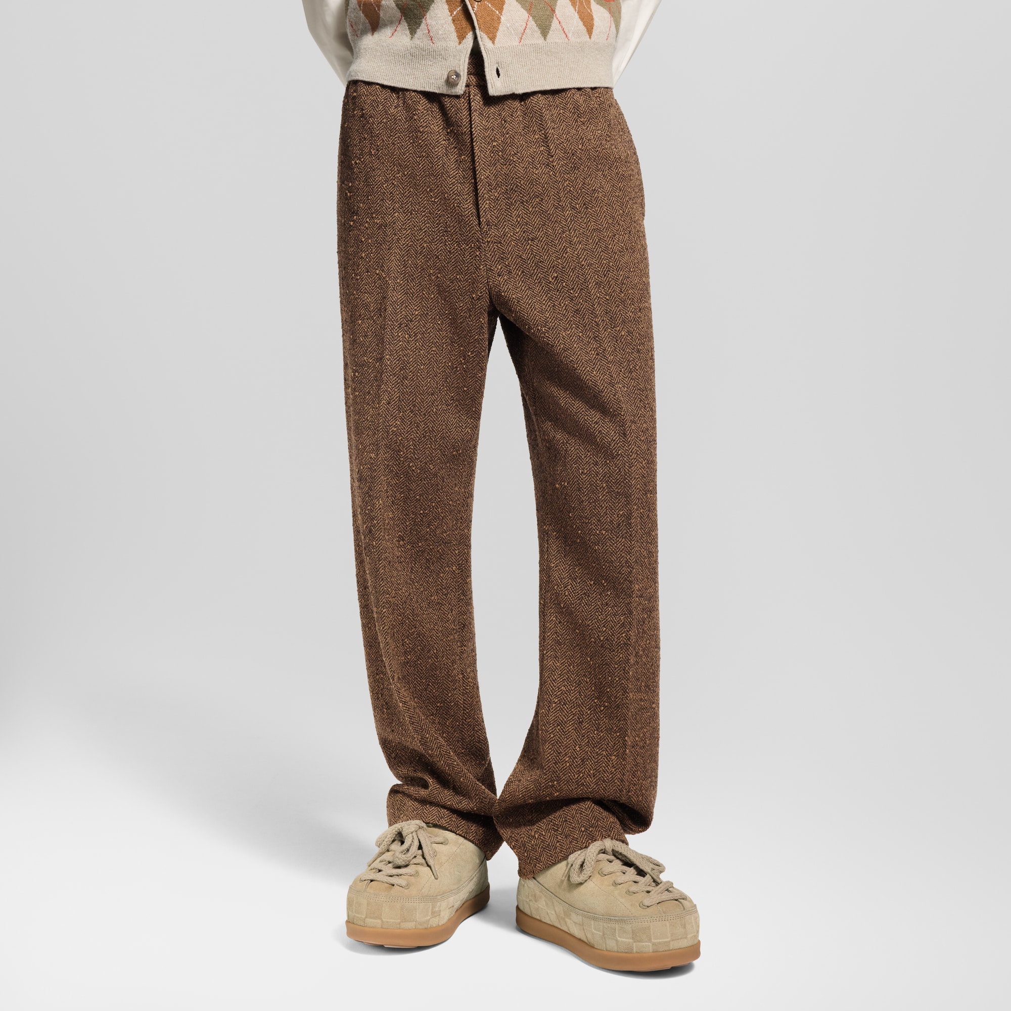 Pantalon taille élastique en tweed  Homme Prêt-à-porter Pantalons | LOUIS VUITTON (Zoom produit)