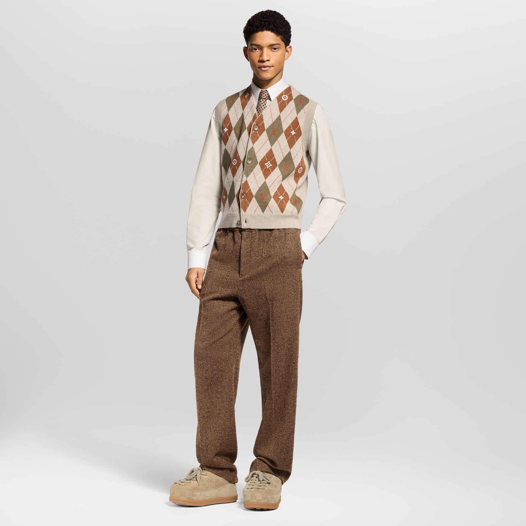 Pantalon taille élastique en tweed  Homme Prêt-à-porter Pantalons | LOUIS VUITTON (Zoom produit)