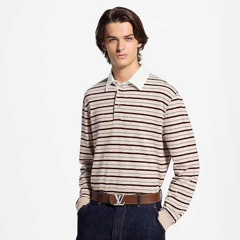 Polo Monogram manches longues à rayures vue recadrée