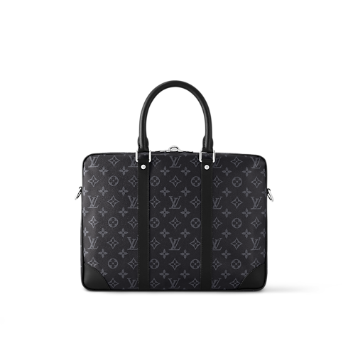 Porte-Documents Voyage PM Monogram Eclipse Homme Sacs Toutes les collections | LOUIS VUITTON (Zoom produit)