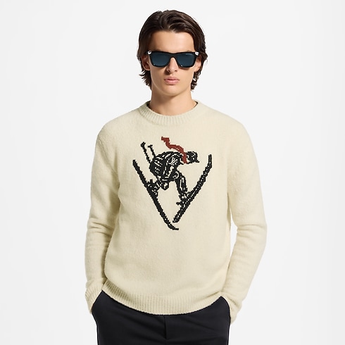 Pull à motif emblématique en intarsia Homme Prêt-à-porter Tout le prêt-à-porter | LOUIS VUITTON (Zoom produit)
