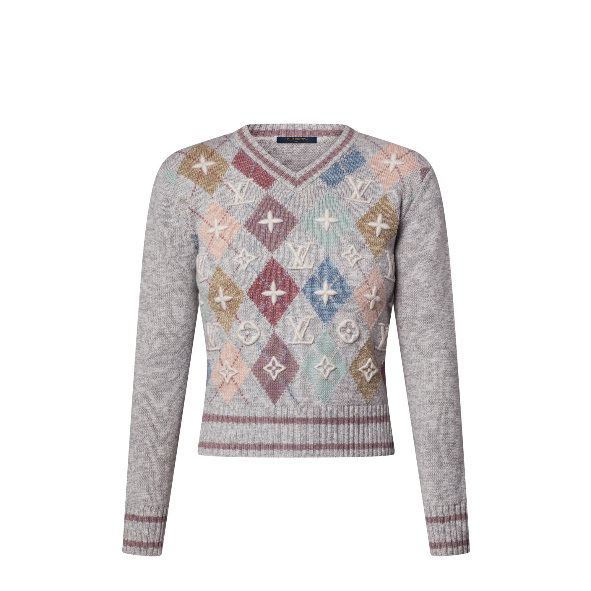 Pull à motif losanges et Monogram 3D  Femme Prêt-à-porter Maille | LOUIS VUITTON (Zoom produit)