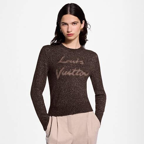 Pull à signature cursive Femme Prêt-à-porter Maille | LOUIS VUITTON (Zoom produit)