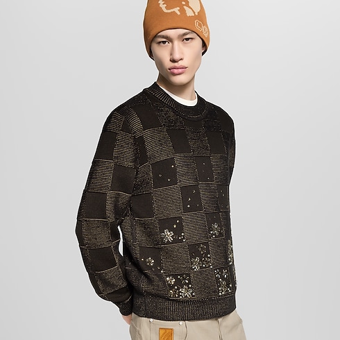 Pull Damier brodé Homme Prêt-à-porter Tout le prêt-à-porter | LOUIS VUITTON (Zoom produit)