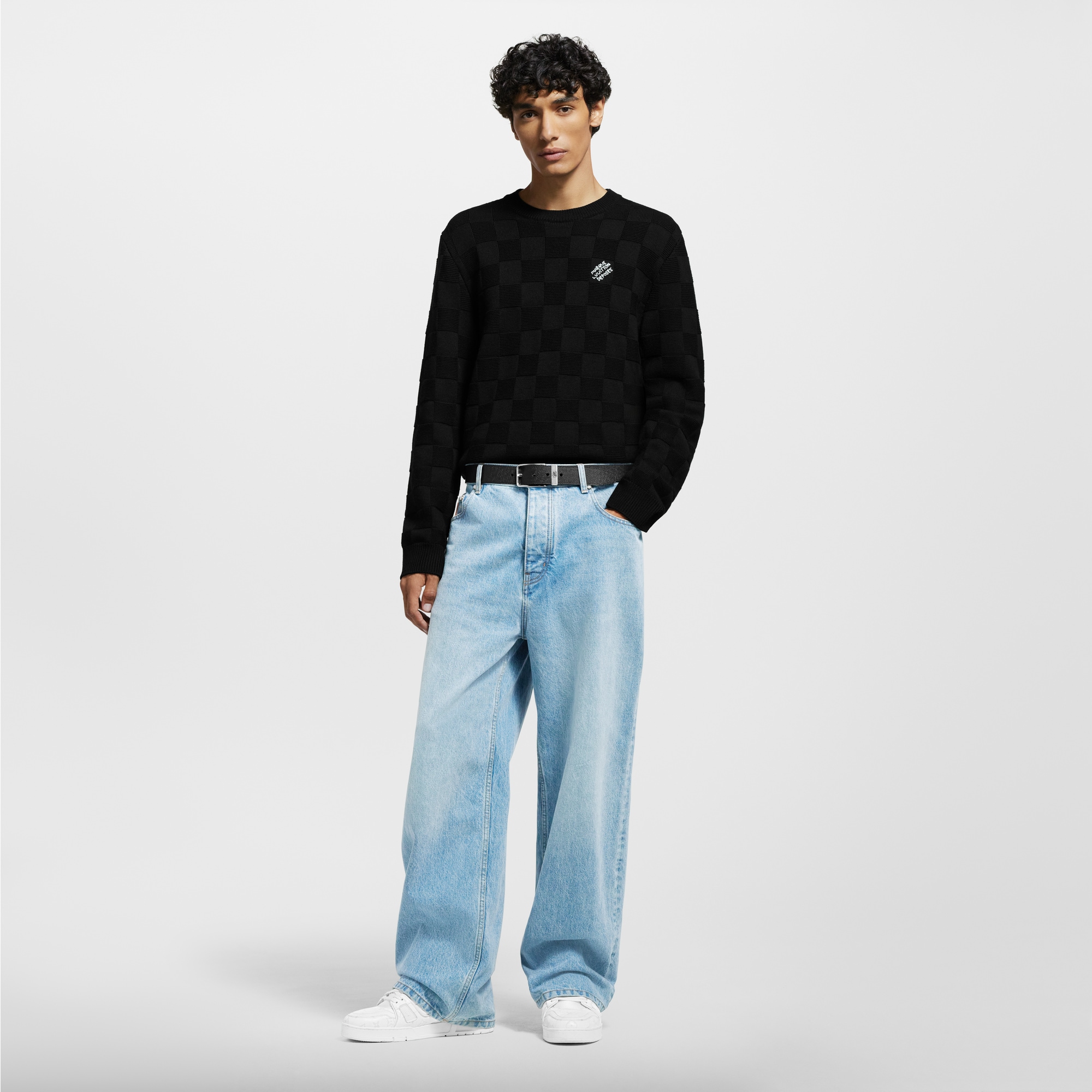 Pull Damier ornementé en laine  Homme Prêt-à-porter Maille et sweatshirts | LOUIS VUITTON (Zoom produit)