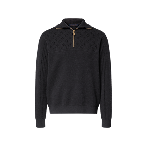 Pull en laine côtelée à col zippé Nouveautés Homme LV Ski pour Homme | LOUIS VUITTON (Zoom produit)