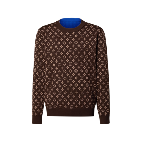 Pull manches longues à signature LV réversible autre vue