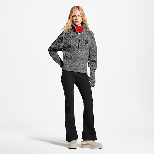 Pull semi-zippé chiné Femme Prêt-à-porter Tops et chemises | LOUIS VUITTON (Zoom produit)