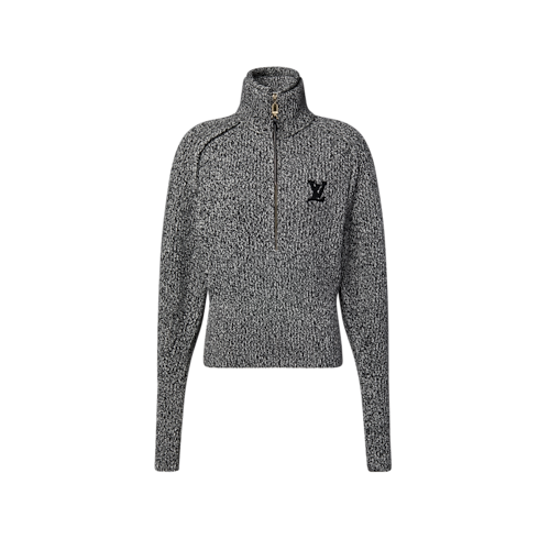 Pull semi-zippé chiné Femme Prêt-à-porter Tops et chemises | LOUIS VUITTON (Zoom produit)