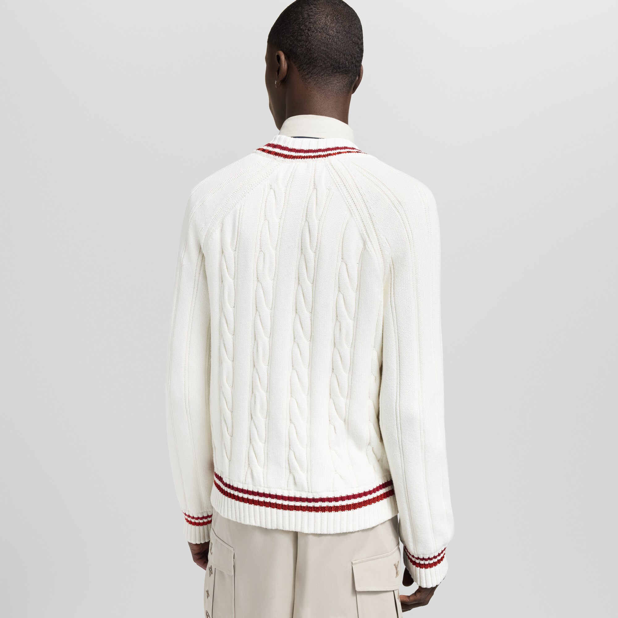 Pull torsadé preppy col en V  Homme Prêt-à-porter Tout le prêt-à-porter | LOUIS VUITTON (Zoom produit)