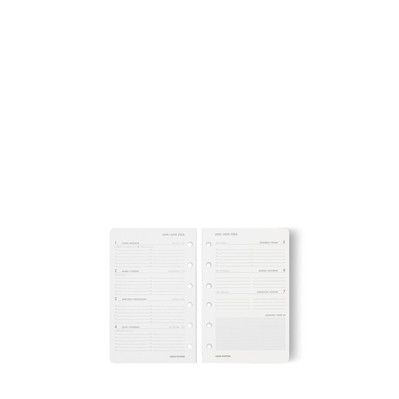 OBERTHUR Recharge Organiseur Semainier 21 Français 2025 – 15x21 Cm Janvier à Décembre