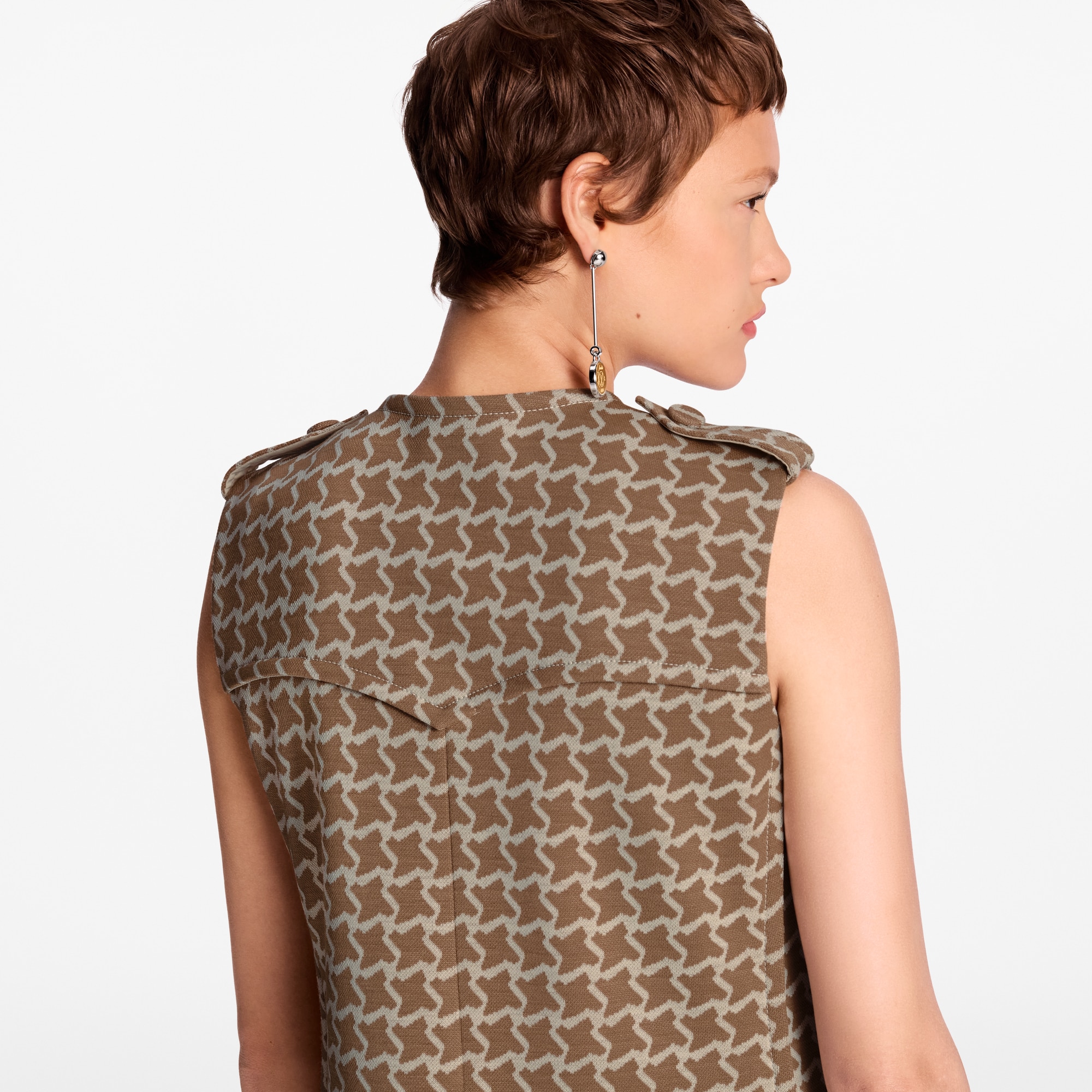 Robe à fermeture à glissière en jacquard nid d’abeille  Femme Prêt-à-porter Robes | LOUIS VUITTON (Zoom produit)