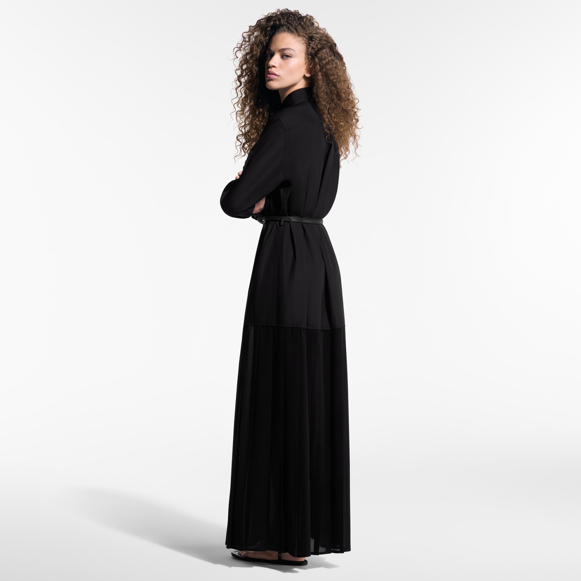 Robe chemise à jupe transparente  Femme Prêt-à-porter Robes | LOUIS VUITTON (Zoom produit)