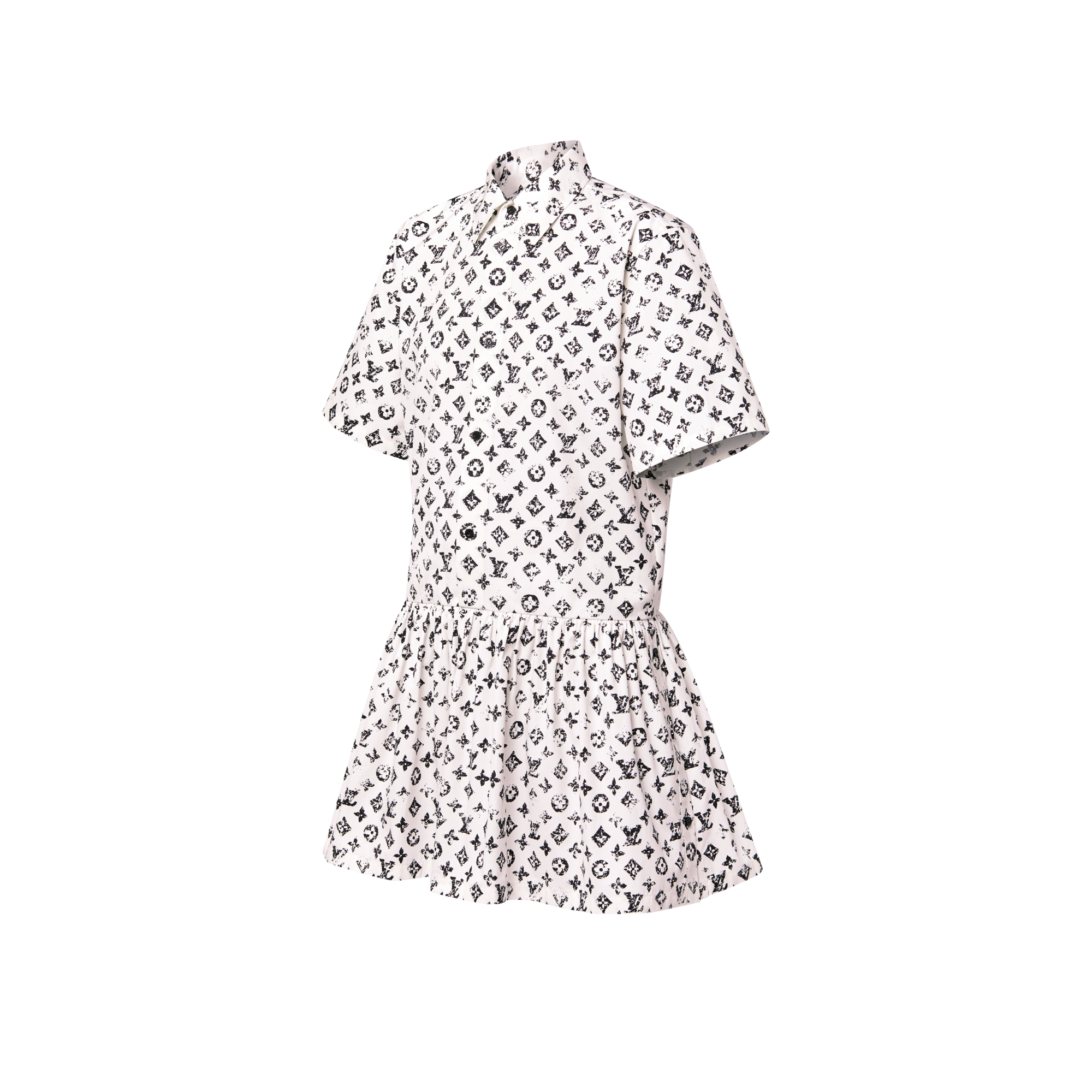Robe chemise à Monogram graphique  Femme Prêt-à-porter Robes | LOUIS VUITTON (Zoom produit)