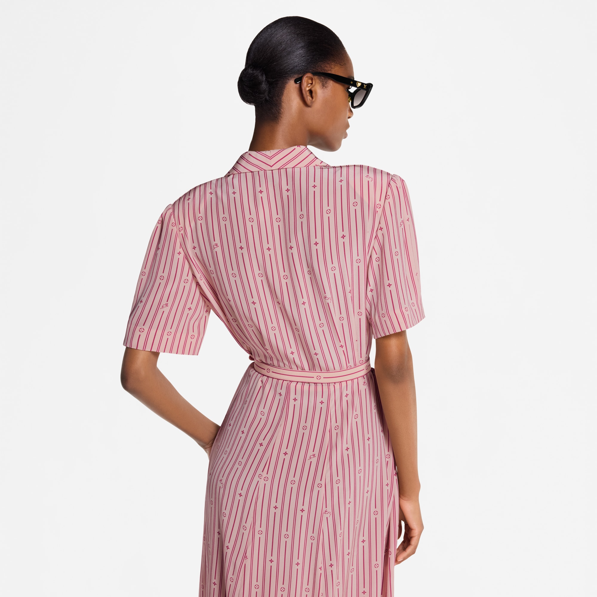 Lv Robe Pink Robe chemise à rayures Neverfull | LOUIS VUITTON
