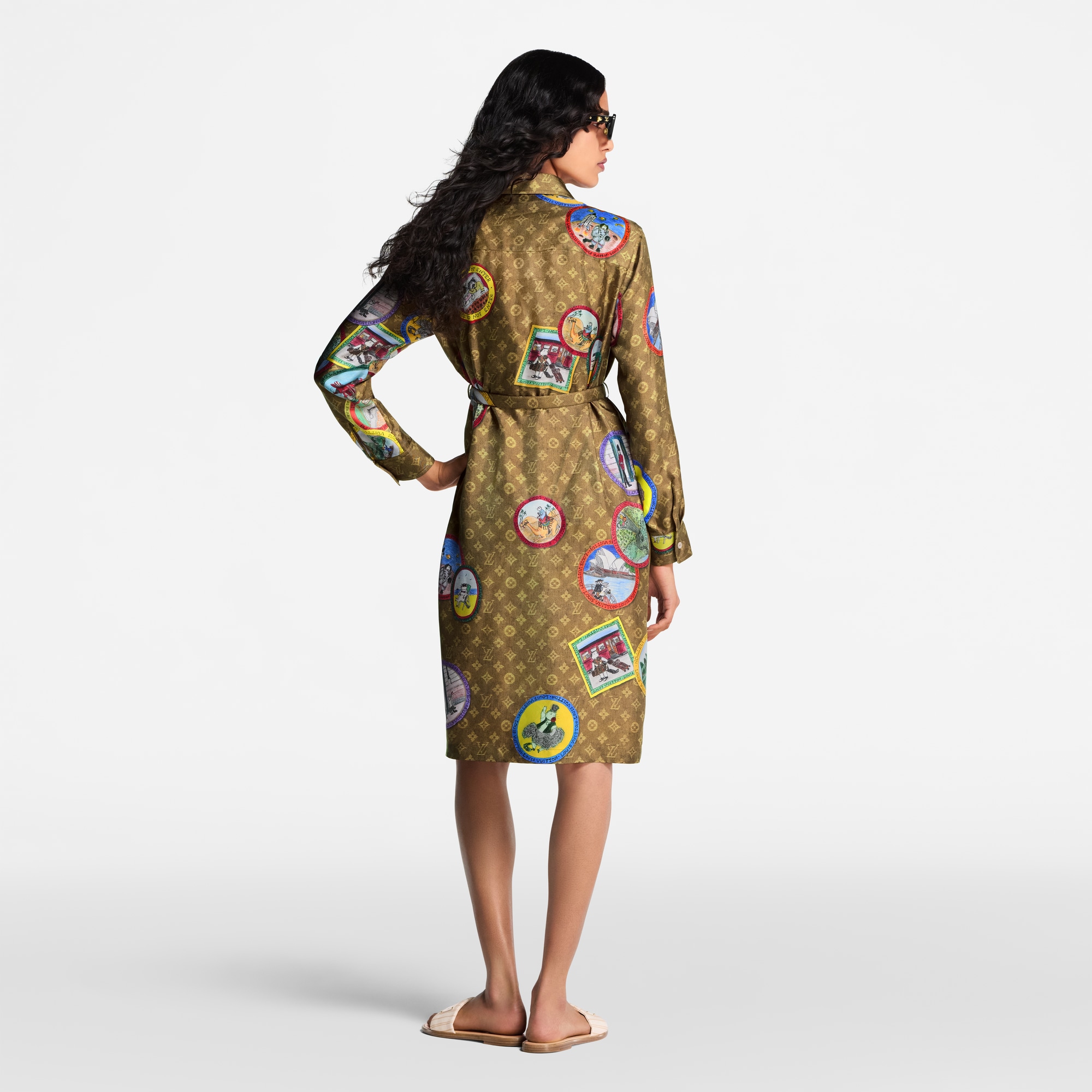 Robe chemise Monogram à sceaux chats  Femme Prêt-à-porter Robes | LOUIS VUITTON (Zoom produit)