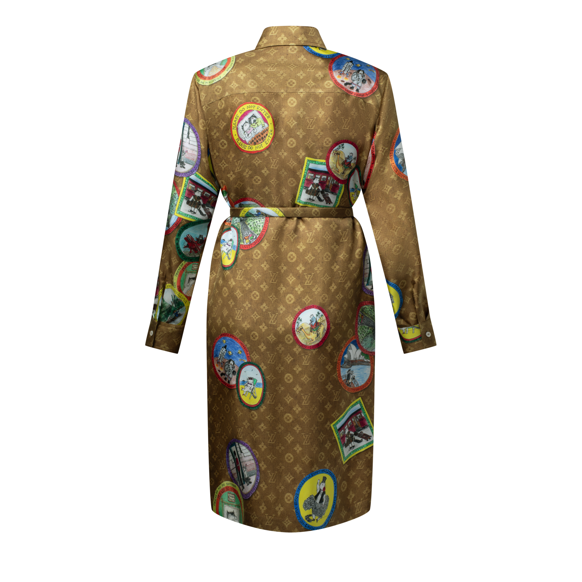 Robe chemise Monogram à sceaux chats  Femme Prêt-à-porter Robes | LOUIS VUITTON (Zoom produit)