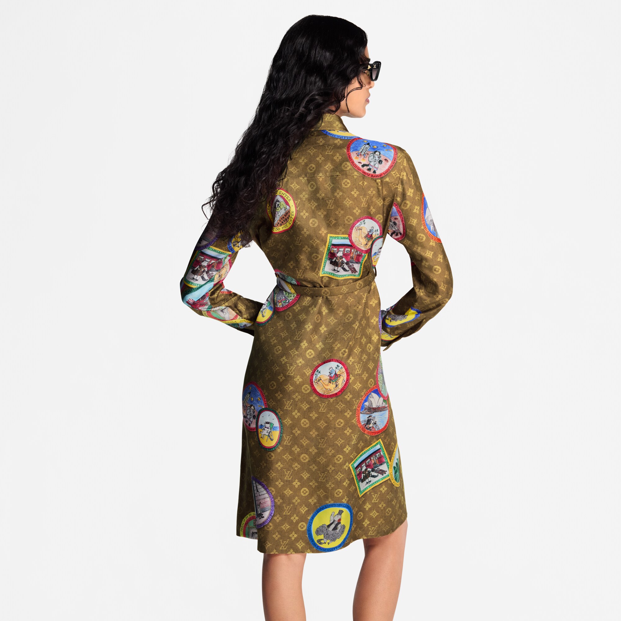 Robe chemise Monogram à sceaux chats  Femme Prêt-à-porter Robes | LOUIS VUITTON (Zoom produit)