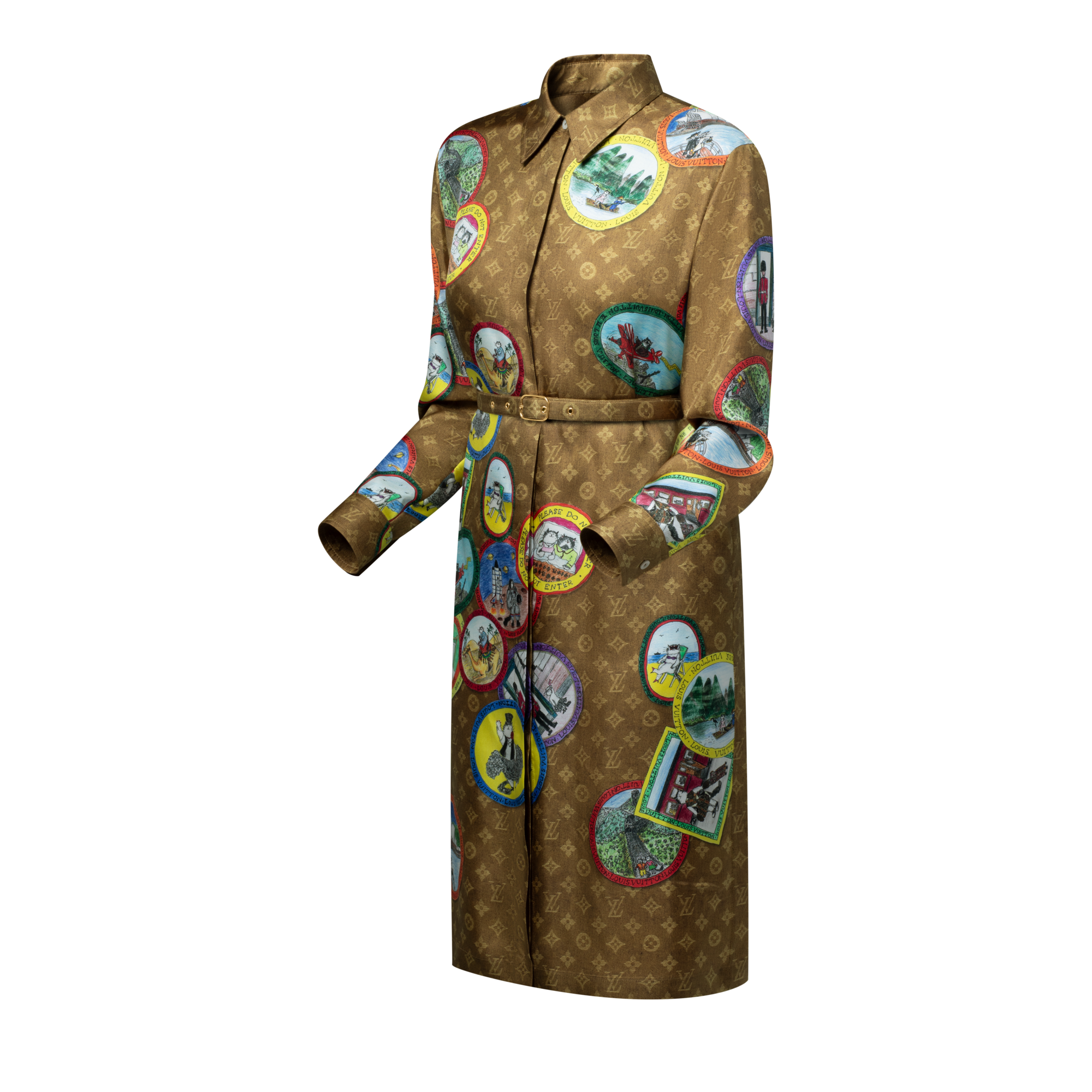 Robe chemise Monogram à sceaux chats  Femme Prêt-à-porter Robes | LOUIS VUITTON (Zoom produit)