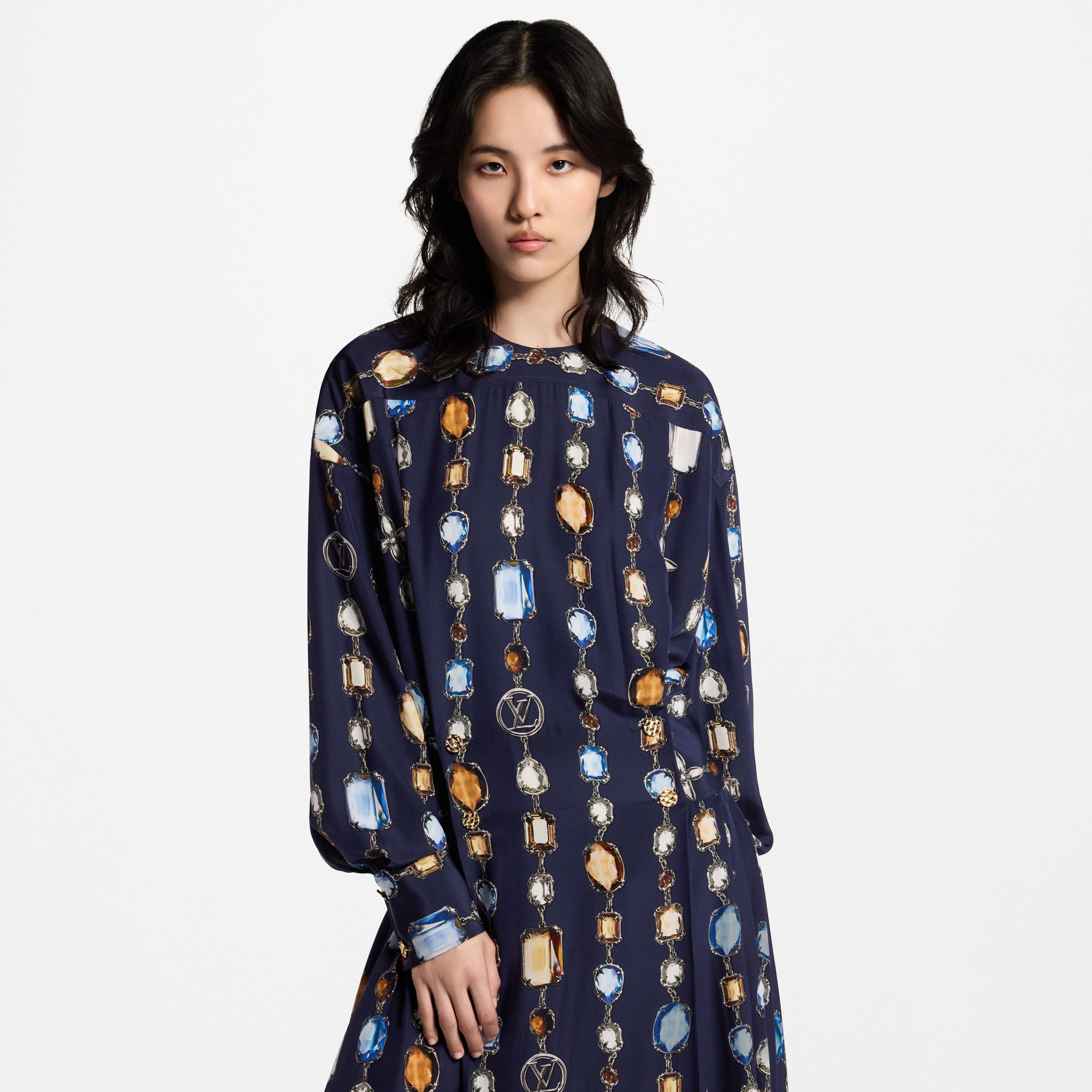 Robe manches longues à collier  Femme Prêt-à-porter Robes | LOUIS VUITTON (Zoom produit)
