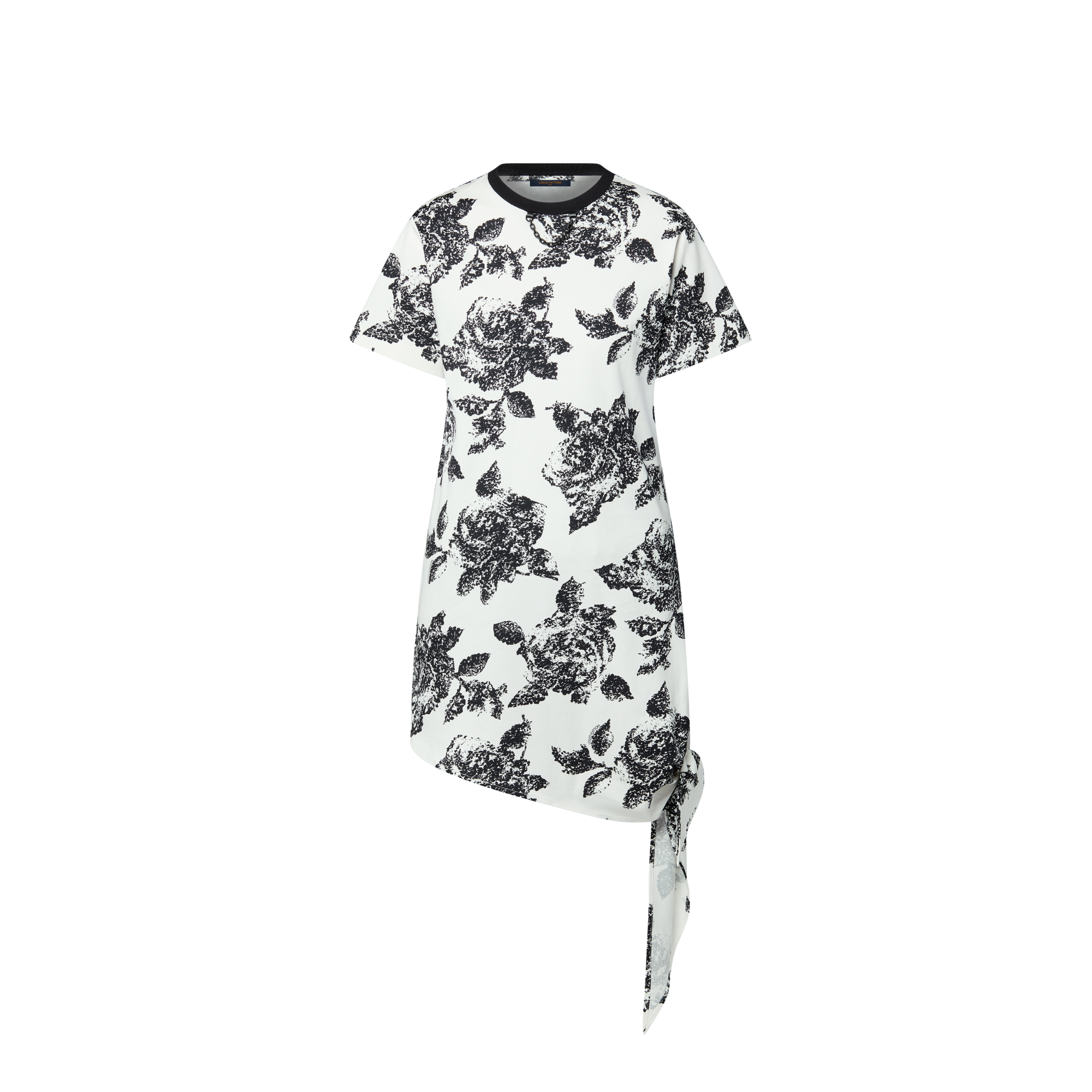 Robe tee-shirt à nœud et motif floral  Femme Prêt-à-porter Robes | LOUIS VUITTON (Zoom produit)