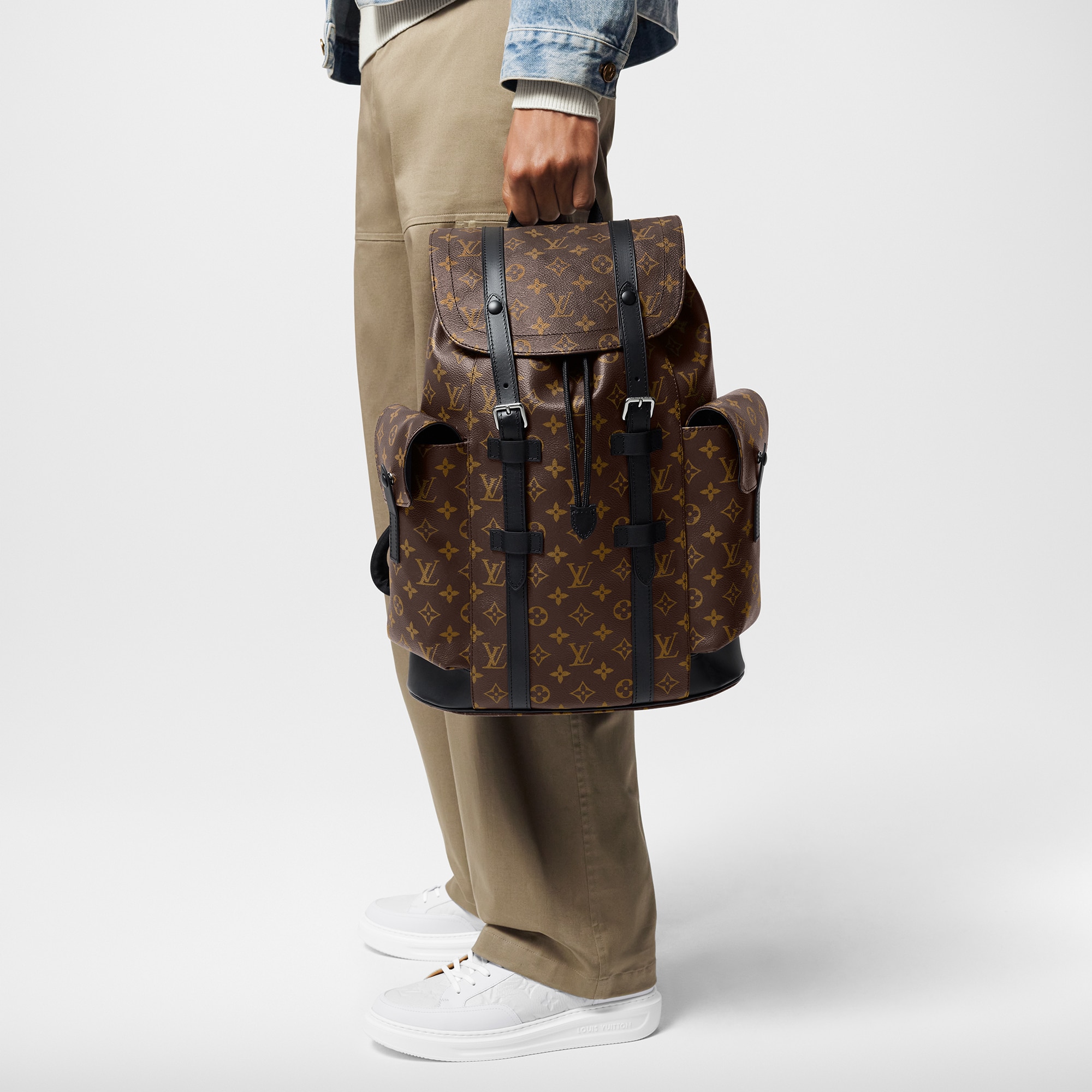 Sac à dos Christopher MM Toile Monogram Macassar Homme Voyage Tous les bagages et accessoires | LOUIS VUITTON (Zoom produit)