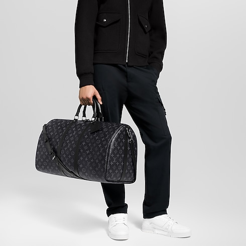 Sac Keepall Bandoulière 55 Monogram Eclipse Homme Voyage Sacs de voyage | LOUIS VUITTON (Zoom produit)