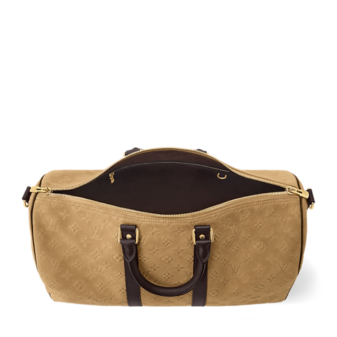 Sac Keepall Bandoulière 45 Monogram Suede Malles, Voyage et Maison Sacs de voyage et Bagages roulants Sacs de voyage | LOUIS VUITTON (Zoom produit)