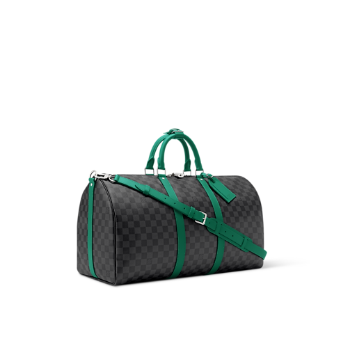Sac Keepall Bandoulière 50 Toile Damier Graphite Sacs et Petite Maroquinerie Sacs Homme Icônes LV | LOUIS VUITTON (Zoom produit)