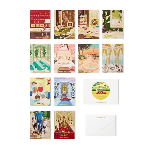 Set de cartes de vœux Carnets de Palace S00 Malles, Voyage et Maison Librairie et papeterie Accessoires de Bureau | LOUIS VUITTON (Zoom produit)