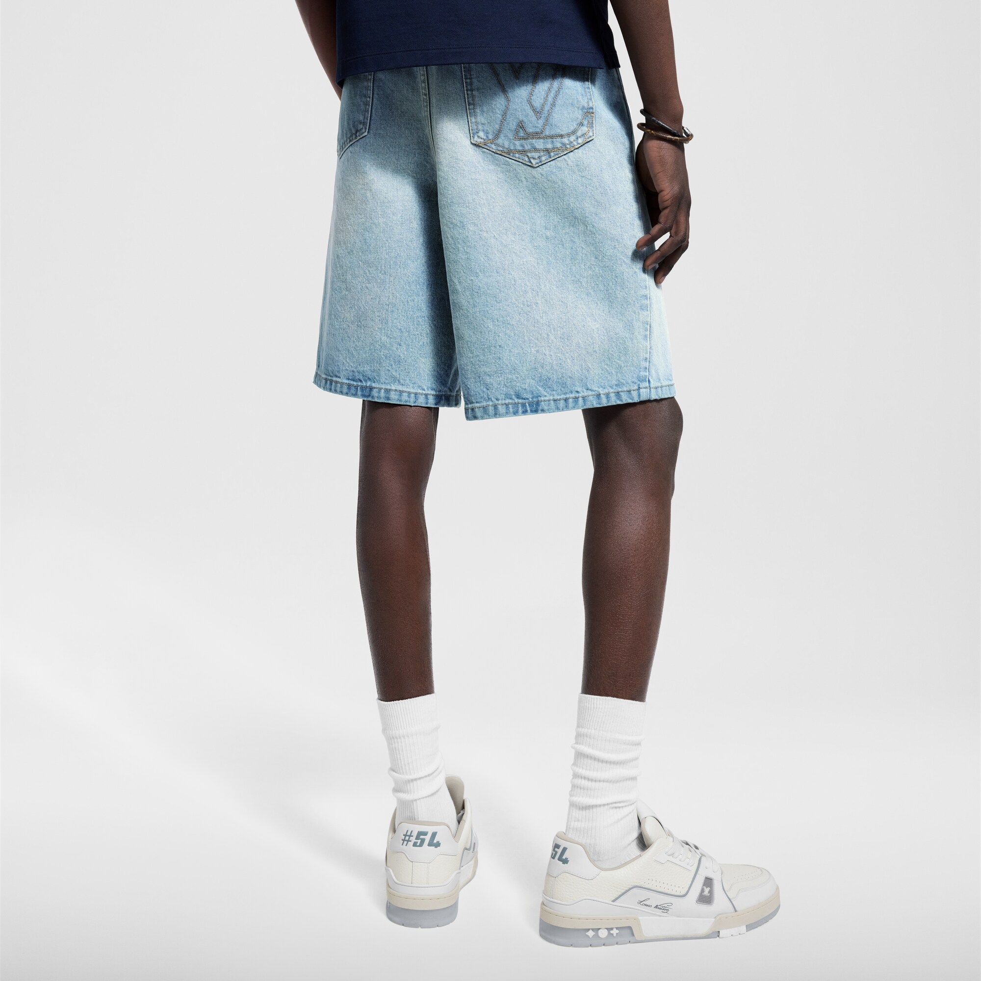 Short à détail Damier en denim  Homme Prêt-à-porter Pièces en denim | LOUIS VUITTON (Zoom produit)
