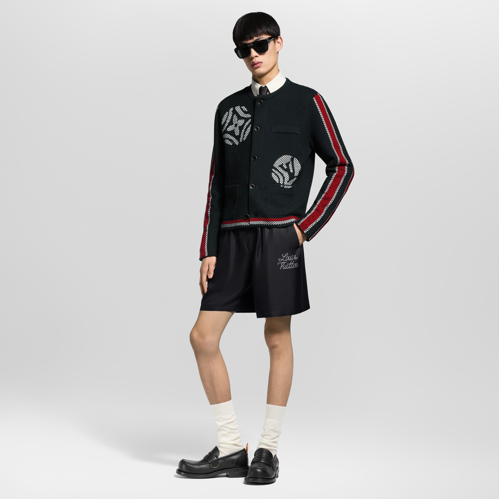 Short à signature imprimée en soie  Homme Prêt-à-porter Pantalons | LOUIS VUITTON (Zoom produit)