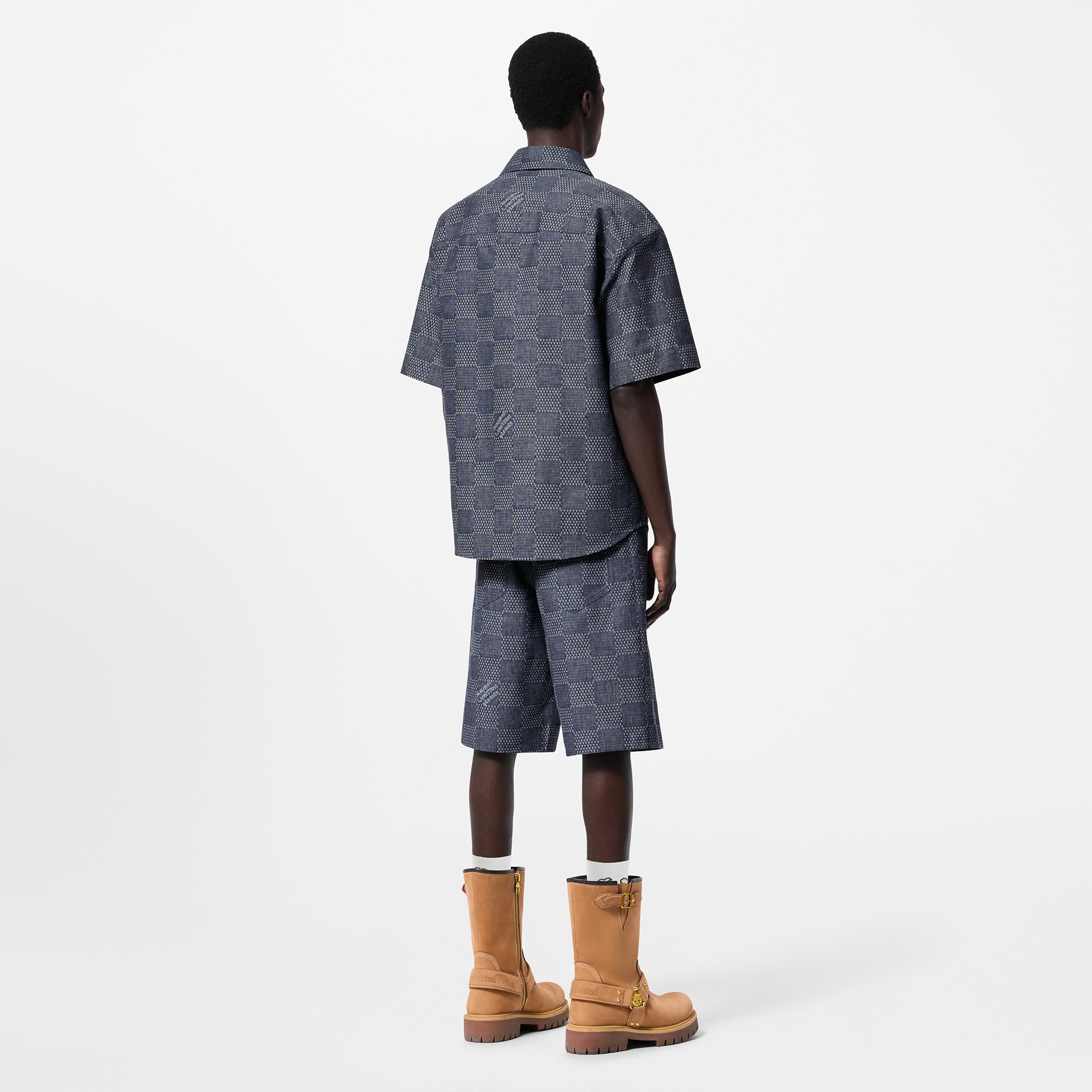 Short Damier en denim chambray  Homme Prêt-à-porter Pièces en denim | LOUIS VUITTON (Zoom produit)
