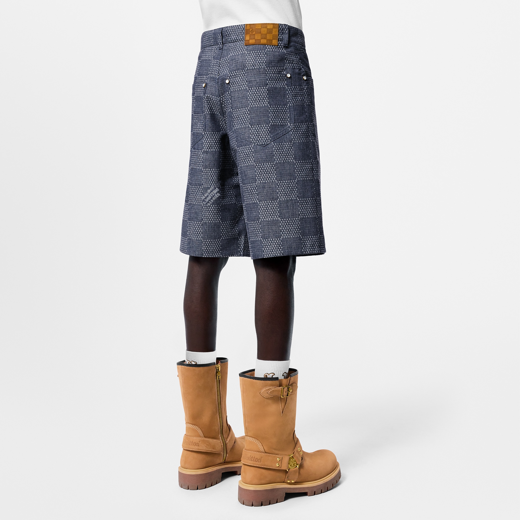 Short Damier en denim chambray  Homme Prêt-à-porter Pièces en denim | LOUIS VUITTON (Zoom produit)