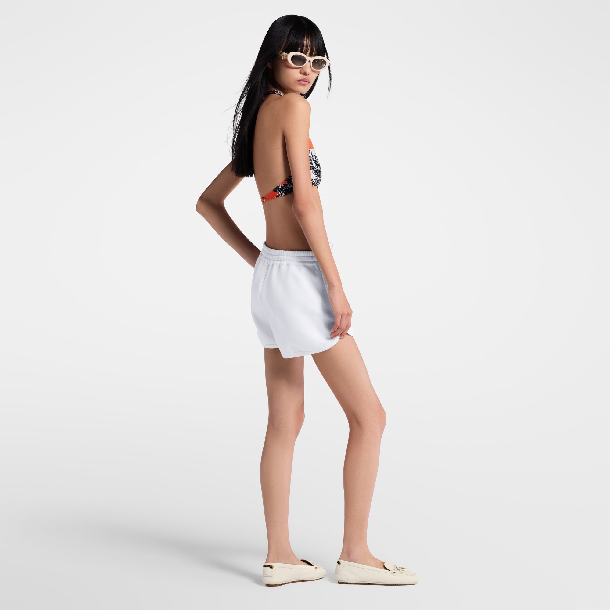 Short de jogging à détails en cuir  Femme Prêt-à-porter Jupes et shorts | LOUIS VUITTON (Zoom produit)